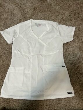 Grey's Anatomy White V-Neck Scrub Top